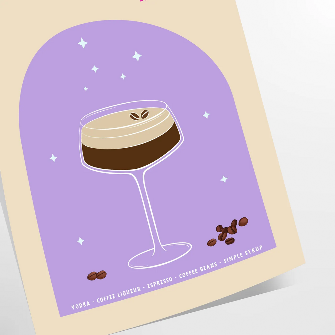 Cocktail Expresso Martini Art Travel Poster High Quality Frame Premium Print Home Decor Color