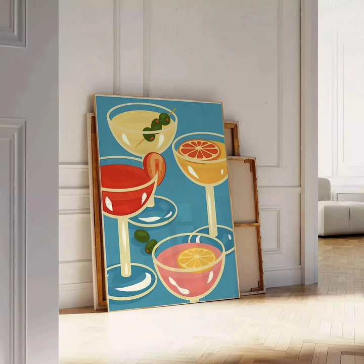 Cocktail Party Art Print Travel Poster High Quality Frame Premium Print Home Decor Color