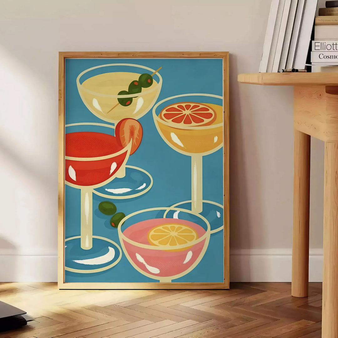 Cocktail Party Art Print Travel Poster High Quality Frame Premium Print Home Decor Color