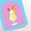space captivating Piña Colada poster vibrant brown orange hues stunning wall art ideal gift cocktail enthusiasts lovers tropical vibe decor setting