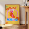 space vibrant cocktail poster orange blue hues wall art thoughtful gift artwork splash style setting sizes A4 cm A0
