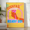 space vibrant cocktail poster orange blue hues wall art thoughtful gift artwork splash style setting sizes A4 cm A0