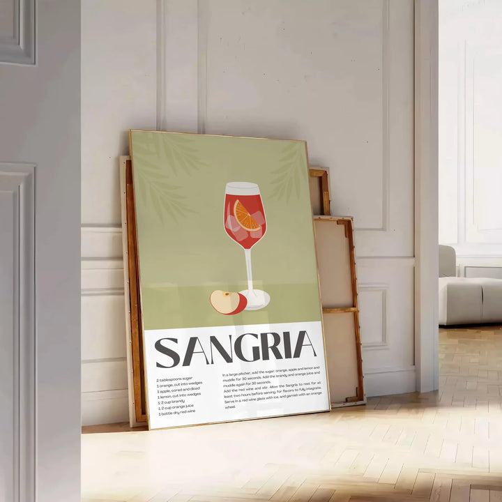 Cocktail Sangria Art Travel Poster High Quality Frame Premium Print Home Decor Color