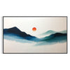 space mesmerizing Colored Landscape Mountain Poster vibrant orange blue hues captivating wall art perfect gift stunning addition room sizes A4 cm A0