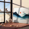 space mesmerizing Colored Landscape Mountain Poster vibrant orange blue hues captivating wall art perfect gift stunning addition room sizes A4 cm A0