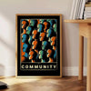 spirit community dance vibrant poster yellow black wall art unique gifts artwork dynamic touch space sizes A4 cm A0