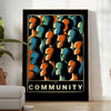 spirit community dance vibrant poster yellow black wall art unique gifts artwork dynamic touch space sizes A4 cm A0