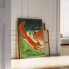 space history unique communism travel poster gray brown hues wall art thoughtful gift striking artwork addition ideal print enthusiasts collectors available options