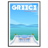 space Corfu Greece poster serene blend gray blue hues stunning wall art essence breathtaking landscapes thoughtful gift stylish artwork addition A4 cm A0 forma