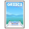 space Corfu Greece poster serene blend gray blue hues stunning wall art essence breathtaking landscapes thoughtful gift stylish artwork addition A4 cm A0 forma