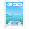 space Corfu Greece poster serene blend gray blue hues stunning wall art essence breathtaking landscapes thoughtful gift stylish artwork addition A4 cm A0 forma