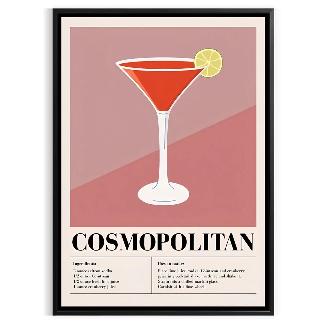 Cosmopolitan Cocktail Wall Art 1 Travel Poster High Quality Frame Premium Print Home Decor Color