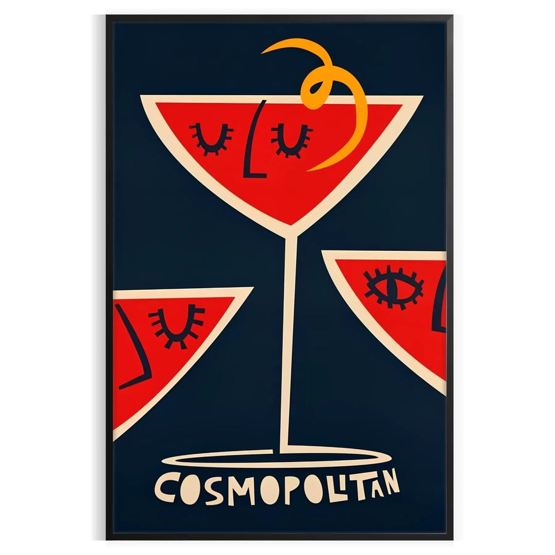 Cosmopolitan Cocktail Wall Art Travel Poster High Quality Frame Premium Print Home Decor Color