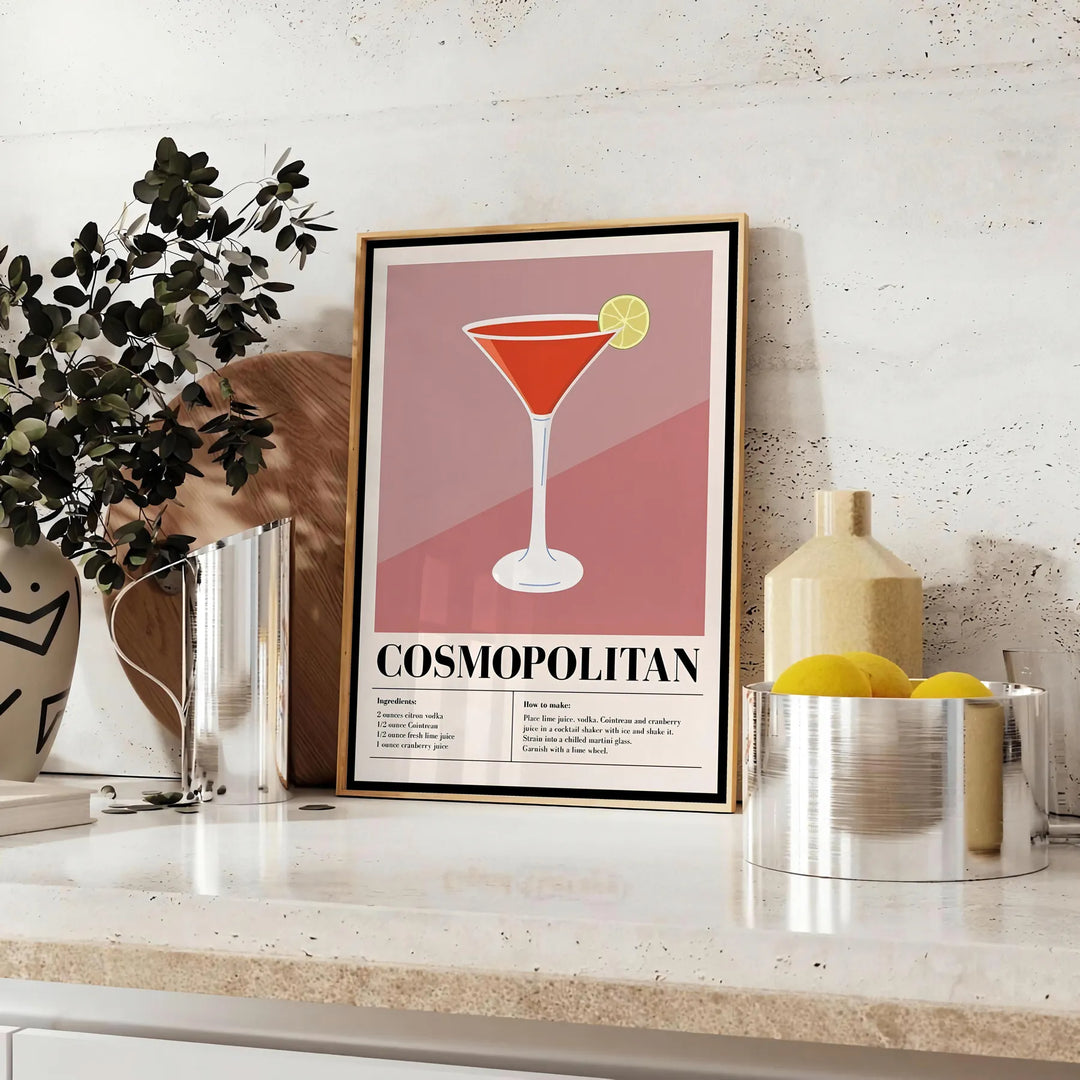 Cosmopolitan Cocktail Wall Art 1 Travel Poster High Quality Frame Premium Print Home Decor Color