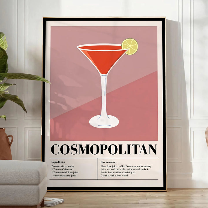 Cosmopolitan Cocktail Wall Art 1 Travel Poster High Quality Frame Premium Print Home Decor Color