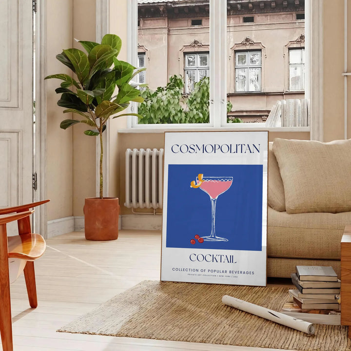 Cosmopolitan Cocktail Wall Print Travel Poster High Quality Frame Premium Print Home Decor Color