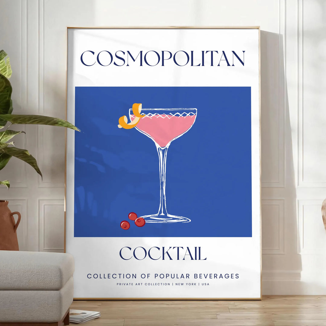 Cosmopolitan Cocktail Wall Print Travel Poster High Quality Frame Premium Print Home Decor Color