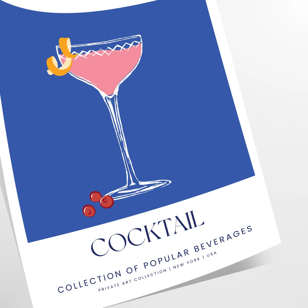 Cosmopolitan Cocktail Wall Print Travel Poster High Quality Frame Premium Print Home Decor Color