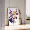 splash vibrant color space striking cow poster vivid oranges yellows wall art unique gift print room variety sizes A4 cm A0