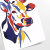 splash vibrant color space striking cow poster vivid oranges yellows wall art unique gift print room variety sizes A4 cm A0