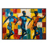 space striking cubism art poster bold orange blue hues perfect piece wall room unique gift lovers various sizes A4 cm A0