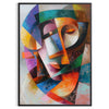 allure cubism stunning poster gray blue tones wall art modern touch room unique gift striking piece artwork collection various sizes A4 cm A0