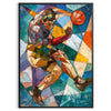 space captivating Cubism Art Poster serene gray vibrant green shades unique wall piece thoughtful gift artwork modern aesthetics timeless style A4 cm A0 sizes