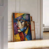 space captivating Cubism art poster dynamic blend brown green artistic wall piece unique touch room thoughtful gift personal print sizes A4 cm A0