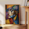 space captivating Cubism art poster dynamic blend brown green artistic wall piece unique touch room thoughtful gift personal print sizes A4 cm A0