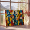 space striking cubism art poster bold orange blue hues perfect piece wall room unique gift lovers various sizes A4 cm A0