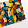 space striking cubism art poster bold orange blue hues perfect piece wall room unique gift lovers various sizes A4 cm A0