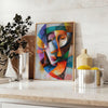allure cubism stunning poster gray blue tones wall art modern touch room unique gift striking piece artwork collection various sizes A4 cm A0