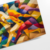 space Cubism art poster vibrant shades green blue unique wall inspiring gift print modern touch decor various sizes A4 cm A0