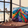 space Cubism art poster lush greens blues wall unique gift print modern touch room available A4 cm A0