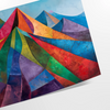 space Cubism art poster lush greens blues wall unique gift print modern touch room available A4 cm A0