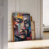 space captivating cubism art poster shades green blue unique piece wall ideal gift lovers various sizes A4 cm A0 walls stunning artwork print today