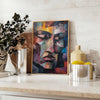 space captivating cubism art poster shades green blue unique piece wall ideal gift lovers various sizes A4 cm A0 walls stunning artwork print today