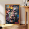 space captivating cubism art poster shades green blue unique piece wall ideal gift lovers various sizes A4 cm A0 walls stunning artwork print today