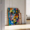 captivating Cubism art poster vibrant green blue hues unique wall modern touch space perfect gift lovers decor artwork frame convenience