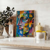 captivating Cubism art poster vibrant green blue hues unique wall modern touch space perfect gift lovers decor artwork frame convenience