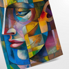 captivating Cubism art poster vibrant green blue hues unique wall modern touch space perfect gift lovers decor artwork frame convenience