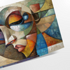 space captivating Cubism art poster elegant palette gray green wall piece perfect gift lovers room aesthetic options purchase unframed