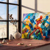 allure cubism vibrant poster green blue hues artwork perfect addition space unique touch modern wall art gift lovers A4 cm A0