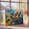 allure cubism vibrant poster green blue hues artwork perfect addition space unique touch modern wall art gift lovers A4 cm A0
