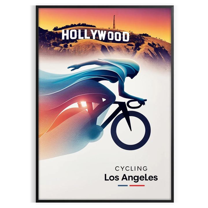 Cycling Los Angeles Poster Travel Poster High Quality Frame Premium Print Home Decor Color