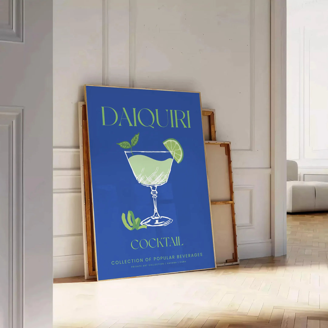 Daiquiri Cocktail Art Print Travel Poster High Quality Frame Premium Print Home Decor Color