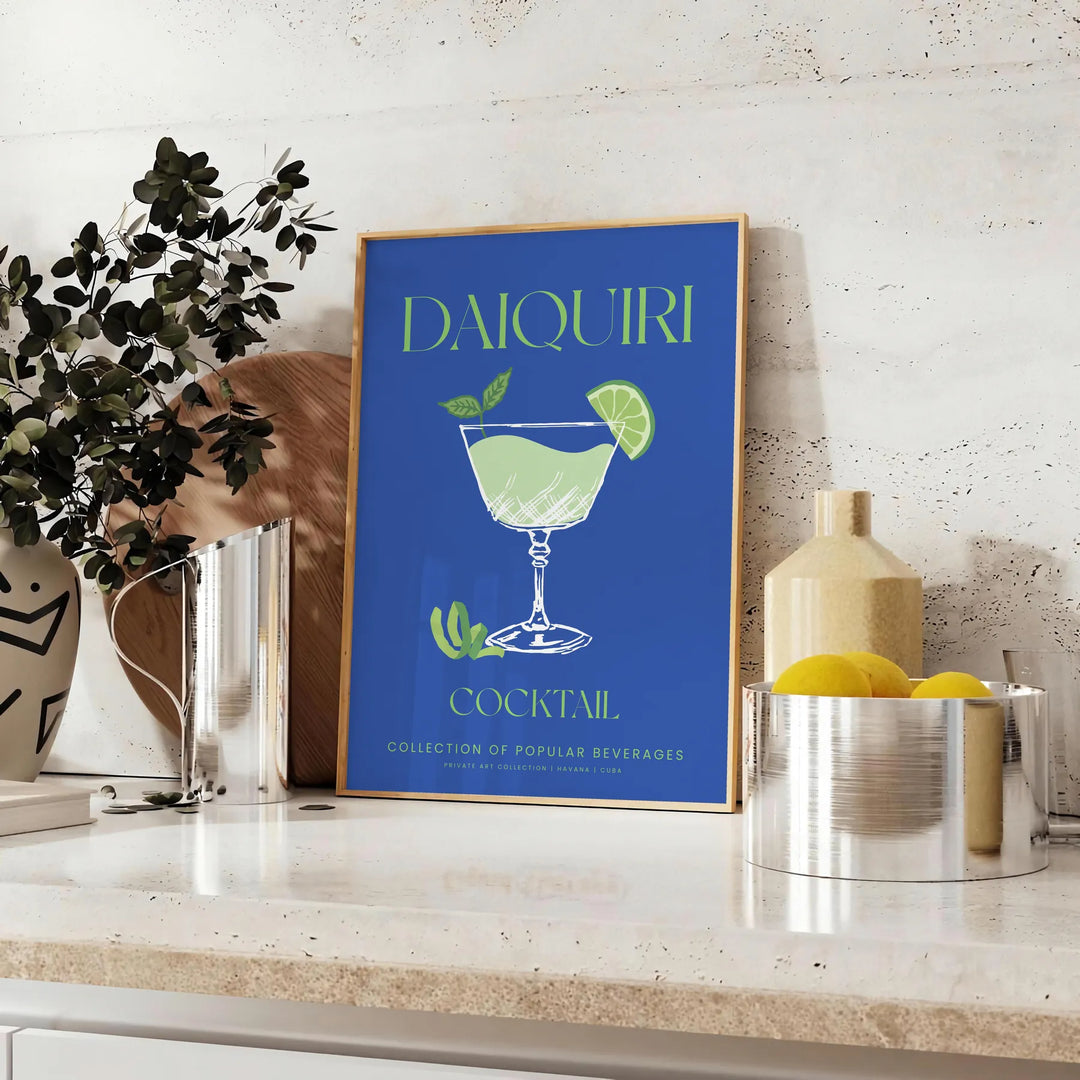 Daiquiri Cocktail Art Print Travel Poster High Quality Frame Premium Print Home Decor Color