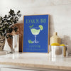 space vibrant Daiquiri Cocktail Art Poster refreshing green blue hues eye print perfect home décor unique gift multiple sizes A4 cm A0 style