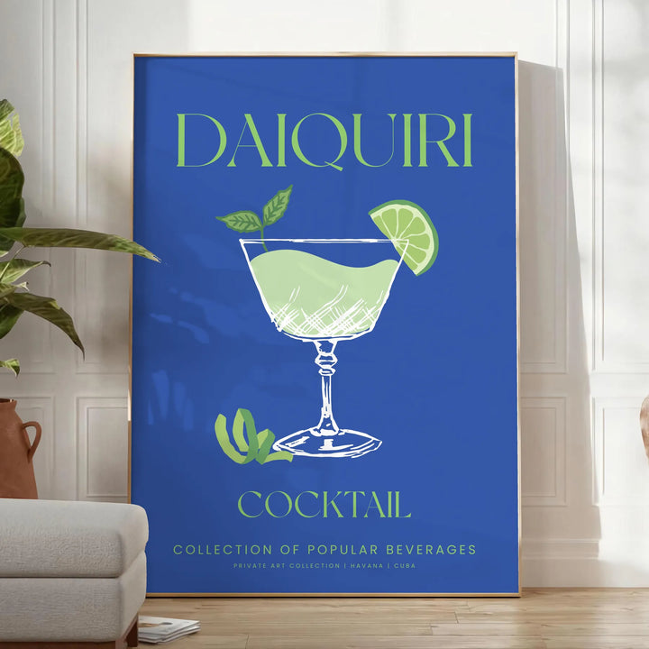 Daiquiri Cocktail Art Print Travel Poster High Quality Frame Premium Print Home Decor Color