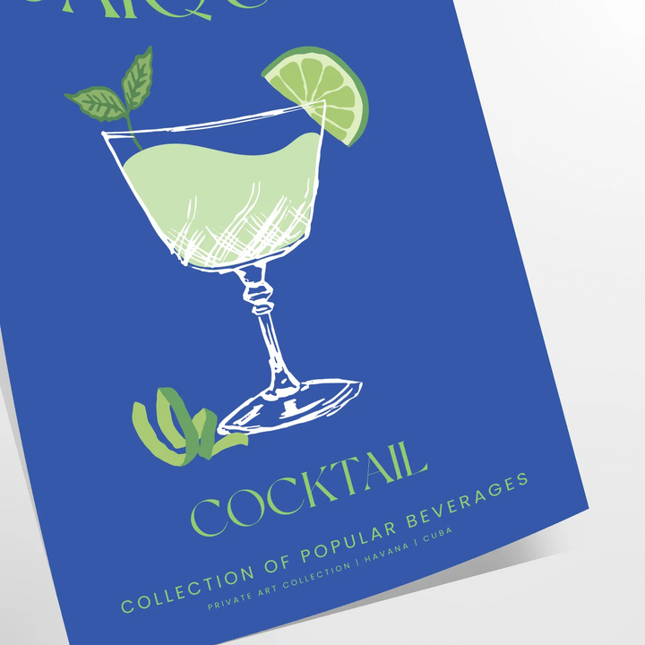 Daiquiri Cocktail Art Print Travel Poster High Quality Frame Premium Print Home Decor Color